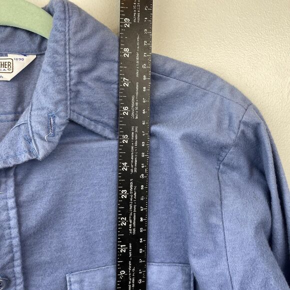 Vintage‎ Five Brother Shirt Mens Large Blue Flannel Workwear Made In USA 90s - Picture 6 of 8